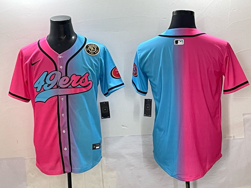 Men 2025 San Francisco 49ers blank Pink Blue pink Nike Limited NFL Jersey 0021->san francisco 49ers->NFL Jersey